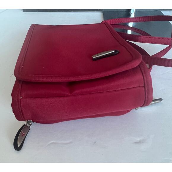Travelon Travel Red Nylon Polyester Multi Pocket/Slot Crossbody Purse Fanny Pack - Picture 5 of 12